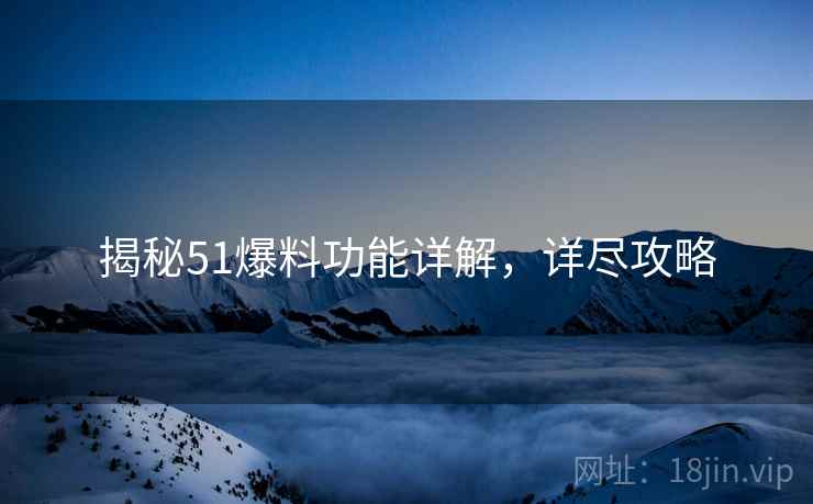 揭秘51爆料功能详解，详尽攻略