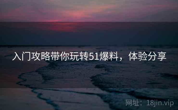 入门攻略带你玩转51爆料，体验分享