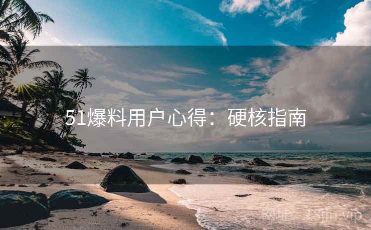 51爆料用户心得：硬核指南