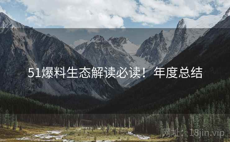 51爆料生态解读必读！年度总结